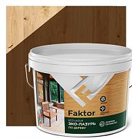 Эко-лазурь FAKTOR для древесины орех, ведро 9 кг